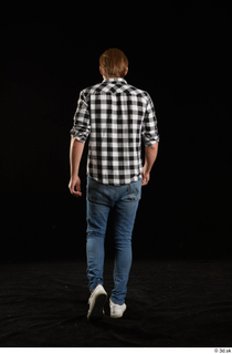  Stanley Johnson  1 back view casual dressed jeans shirt sneakers walking whole body 0002.jpg